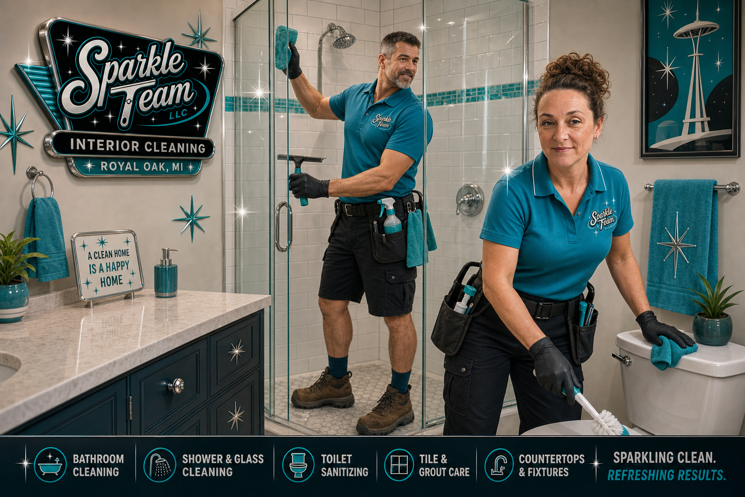 Sparkle Team LLC bathroom cleaning team in Royal Oak Michigan